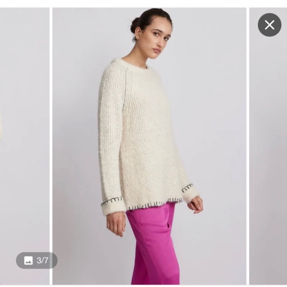 Raquel Allegra Sweater Oat Wool Size Womens XL EUC White - Picture 9 of 14